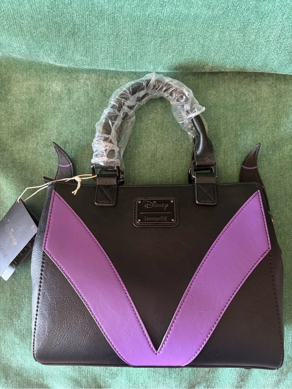 Loungefly Black, Purple, Green & Yellow Maleficent-Inspired Satchel